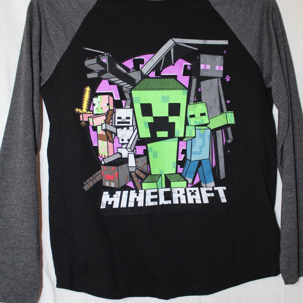Gap Kids Black/Grey Minecraft Long Sleeve T-Shirt